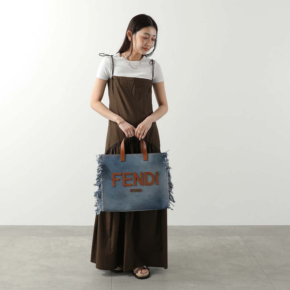 Fendi Tote Bag AMAJ Denim Shoulder Crossbody